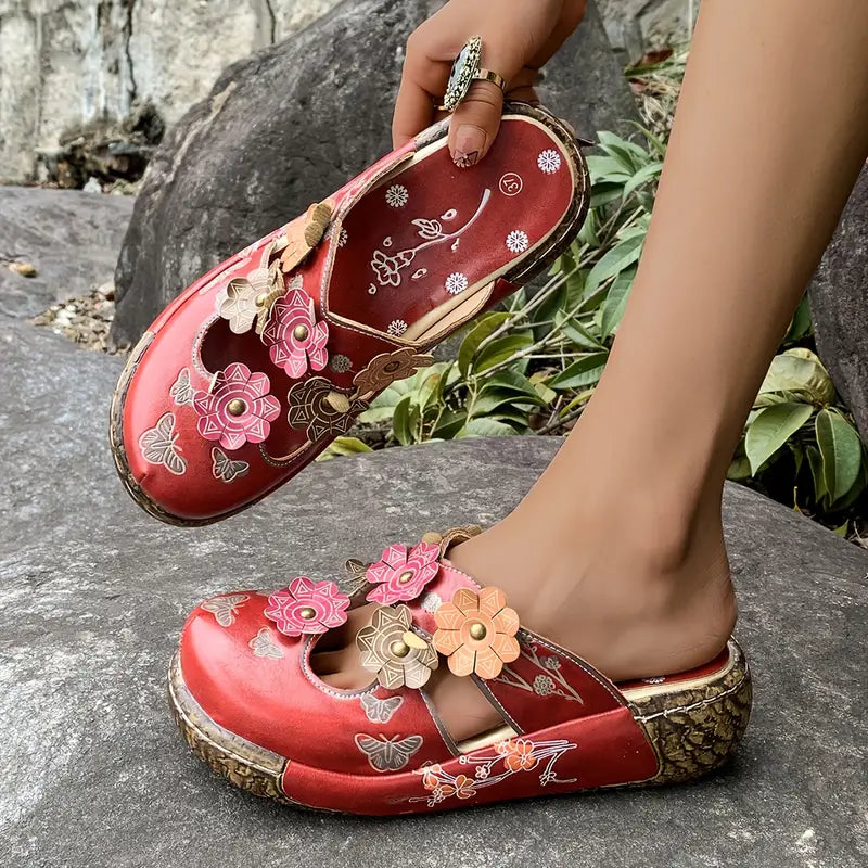 Noelle™ – Retro bloemenprint Sandal
