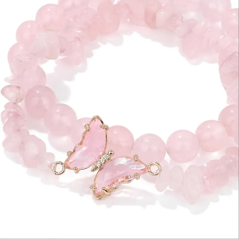 Vlinderbedel Armbanden Set | Samen tegen Borstkanker