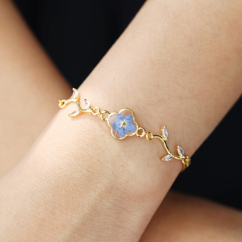 Geperst Bloem Armband | Samen Tegen Diabetes