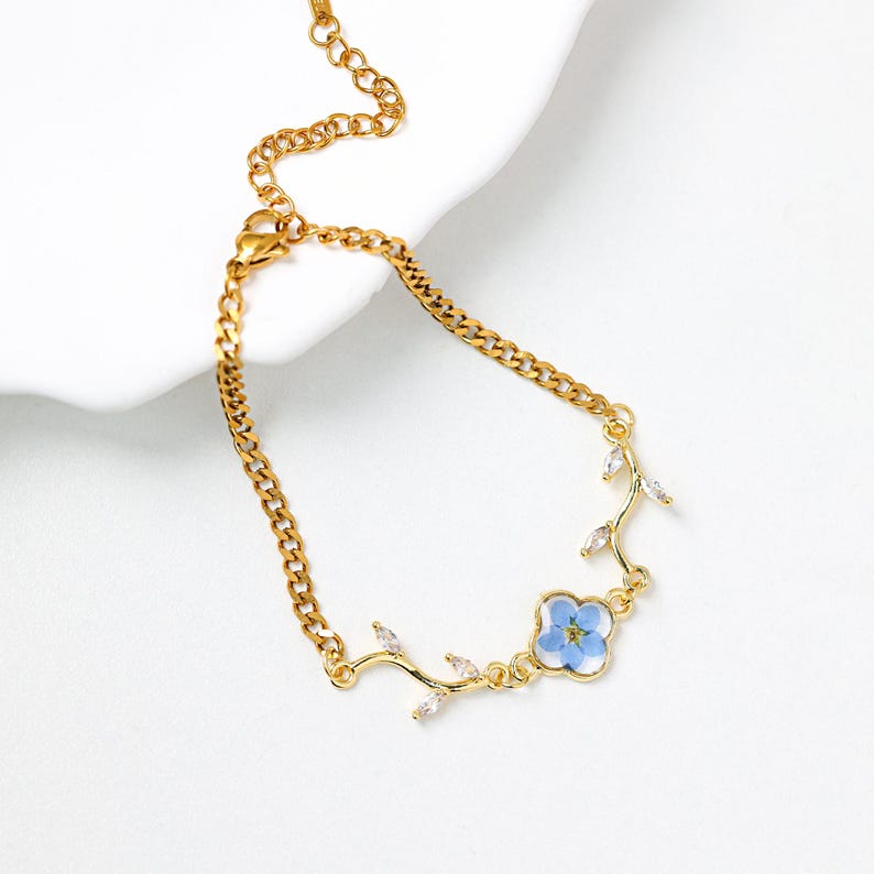 Geperst Bloem Armband | Samen Tegen Diabetes