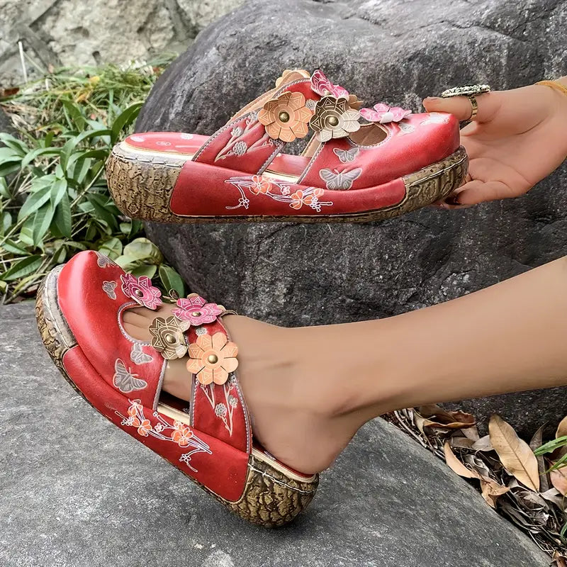 Noelle™ – Retro bloemenprint Sandal
