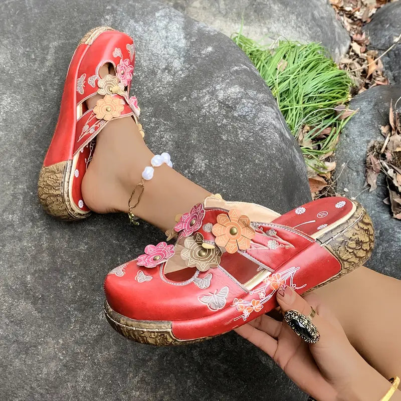 Noelle™ – Retro bloemenprint Sandal
