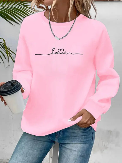 Casual Liefdesprint Sweatshirt | Samen tegen Borstkanker