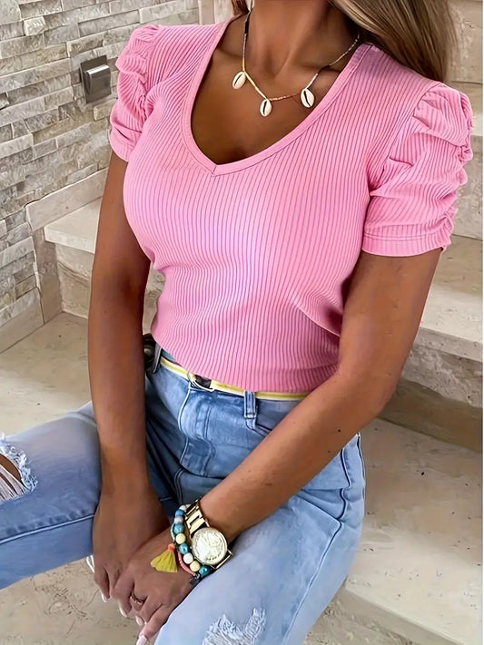 Casual V-hals Top | Samen tegen Borstkanker