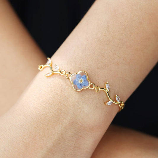 Geperst Bloem Armband | Samen Tegen Diabetes