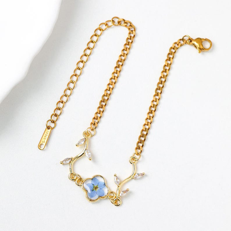 Geperst Bloem Armband | Samen Tegen Diabetes