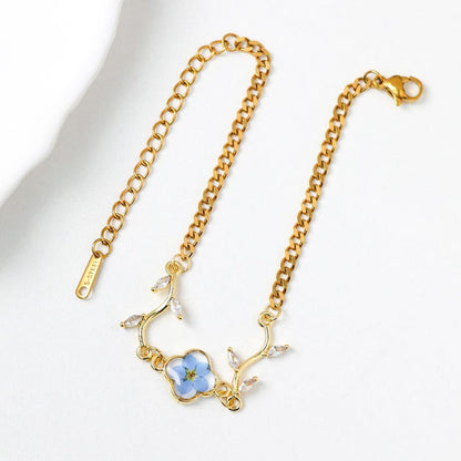 Geperst Bloem Armband | Samen Tegen Diabetes