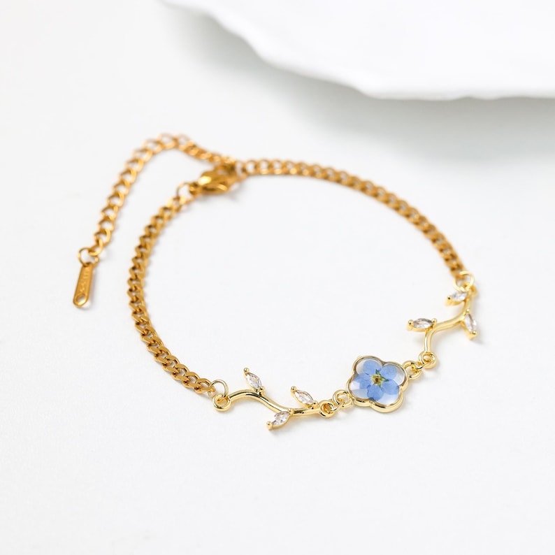 Geperst Bloem Armband | Samen Tegen Diabetes