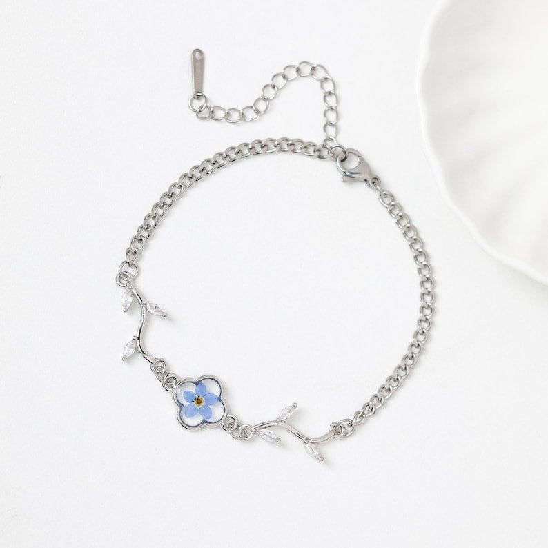 Geperst Bloem Armband | Samen Tegen Diabetes